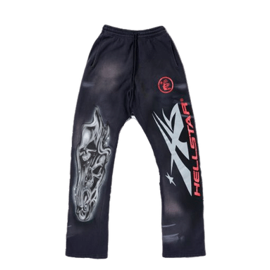 Hellstar Airbrushed Skull Sweatpants (Flare Bottom)
