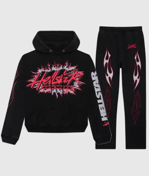 Black Hellstar Sports Future Flame Tracksuit