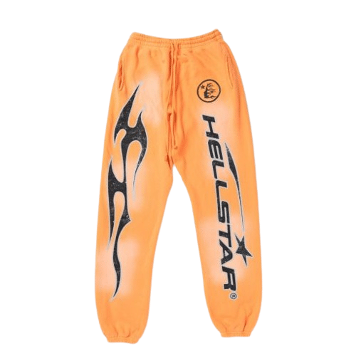 Fire Orange Hellstar Sweatpants (Closed Elastic Bottom)