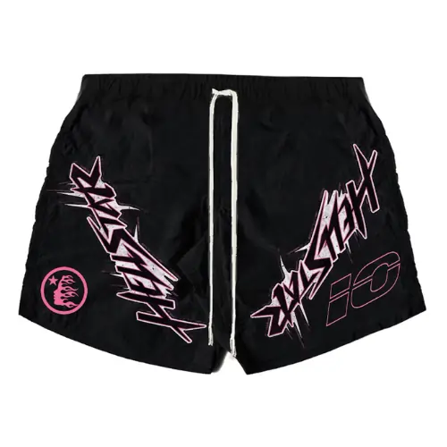 Black Hellstar Waxed Athletic Shorts